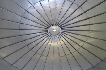 Self-Supporting Stainless Steel Roof for Whey Tank